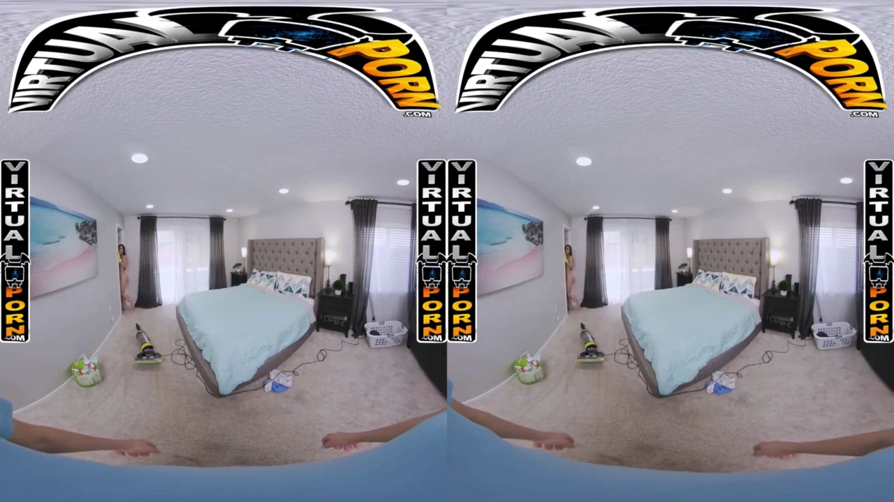 Sandy Love, a curvaceous Latina maid, indulges in pleasuring a sizable member in virtual reality porn video